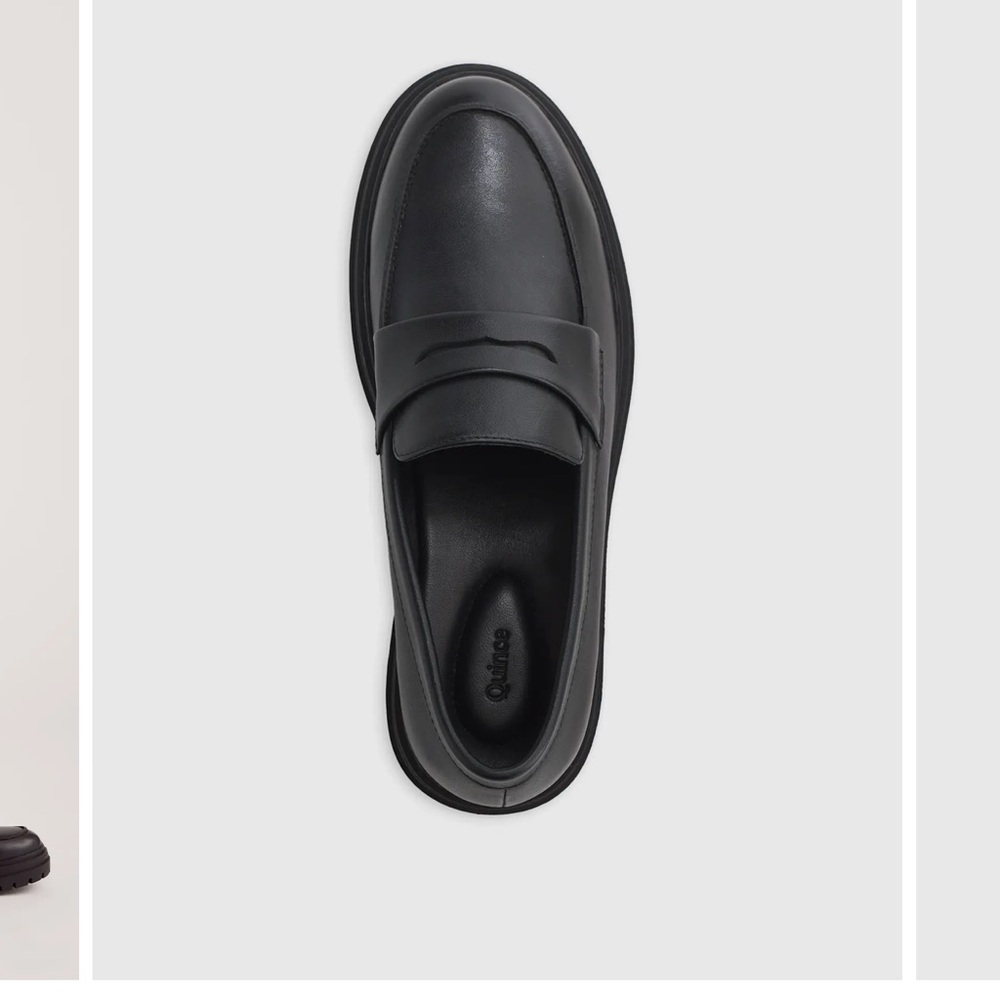Quince Women’s Black Italian Leather Lug Sole Loafers